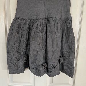 Chic Gingham Viscose-Linen Made in Italy Women's Midi Skirt